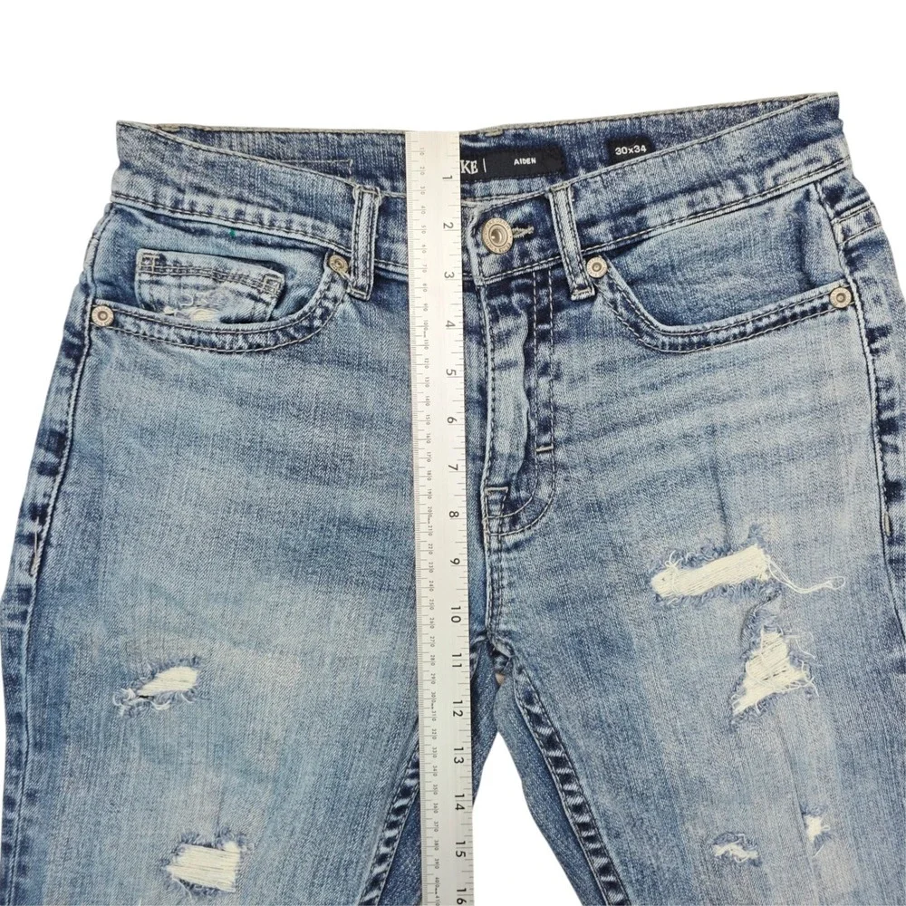 BKE Aiden Straight Leg Distressed Jeans Mens 30x34 Medium Wash Denim